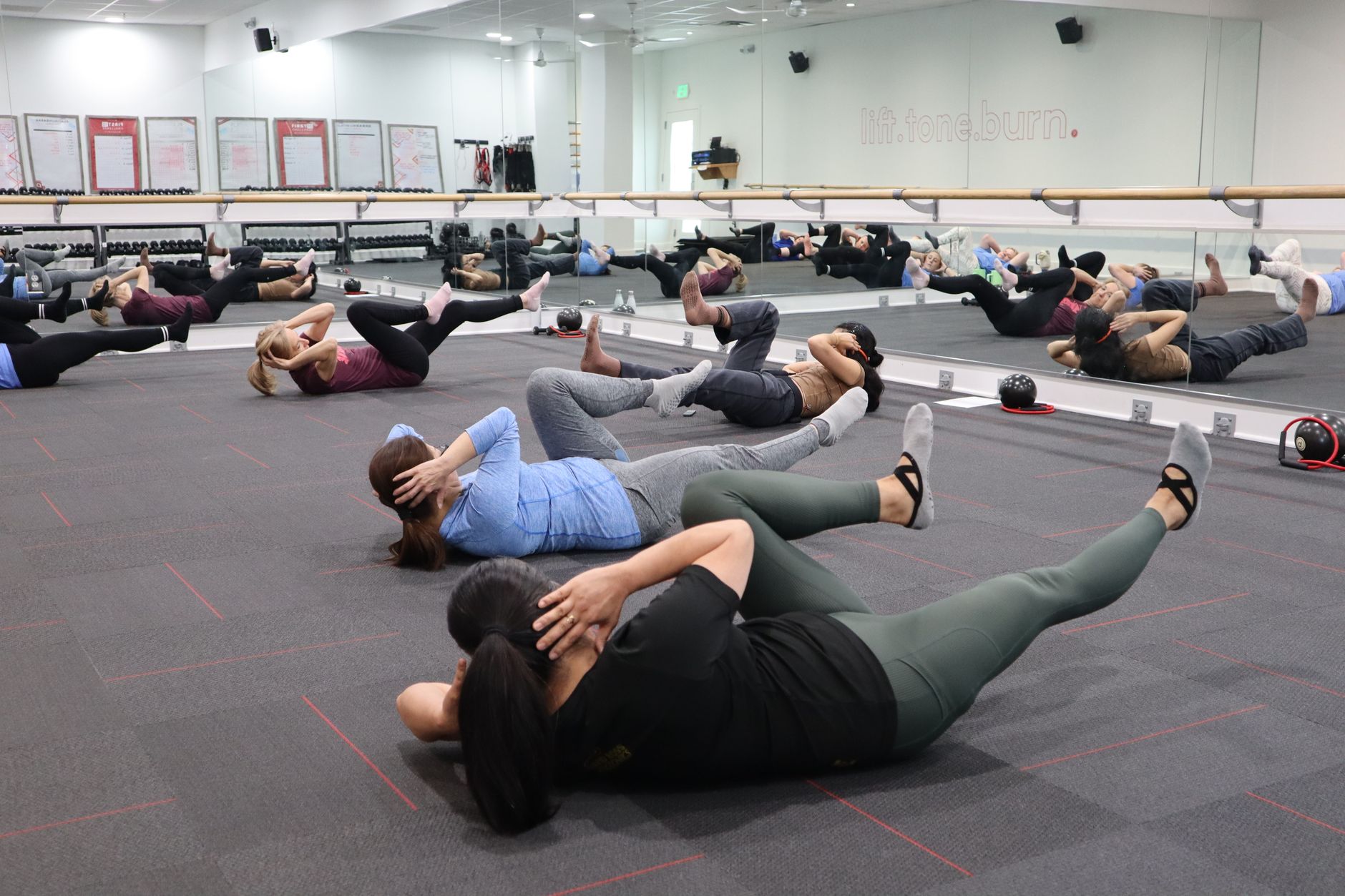 Group fitness class in progress